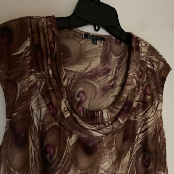 NWT Anne Klein Beauregard Peacock Print Blouse Top - Picture 7 of 9